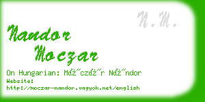 nandor moczar business card